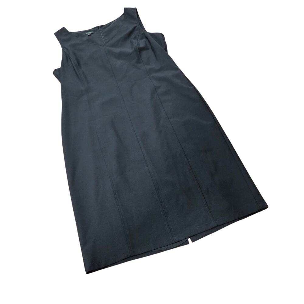 Talbots Wool Elegant Black Sleeveless Sheath Dress Wool Nylon Blend Size 12